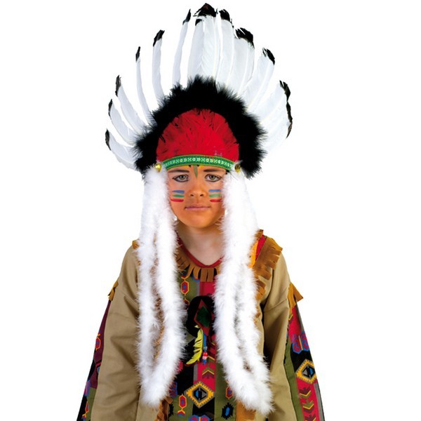 Indiánské čelenka bílo-černá 6 220664 - Ru