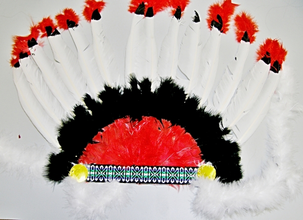 Indiánská čelenka červeno-bílá PT 9108 - De